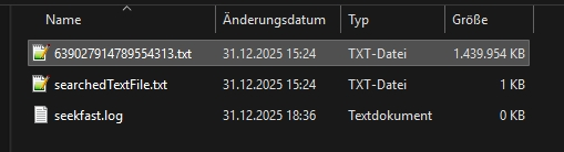SeekFast Cache-Dateien