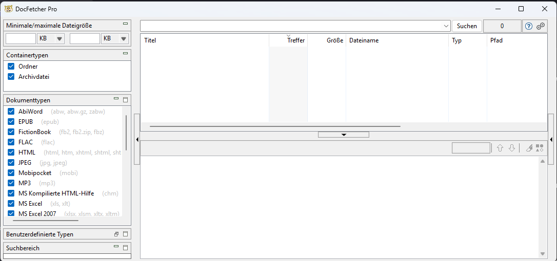DocFetcher Pro Interface